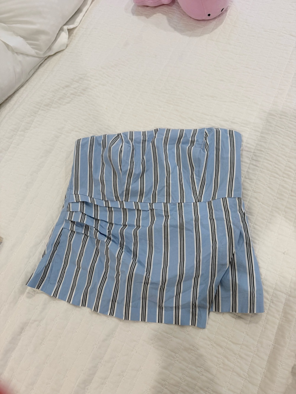 LOFT Blue and Black Striped Top
